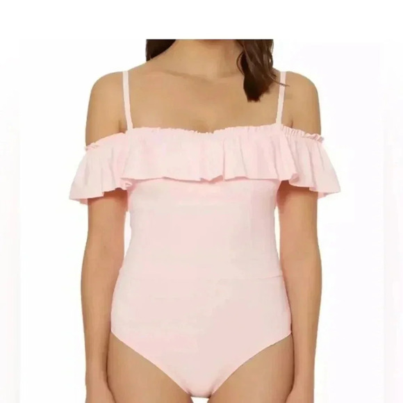 Bleu Rod Beattie Orange Off The Shoulder Swim Suit - Picture 1 of 5